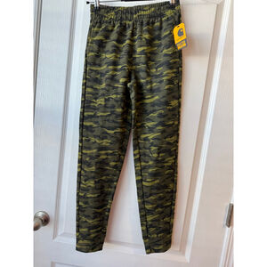 Boys Carhartt Camo Fleece Logo Sweatpants M Green Black